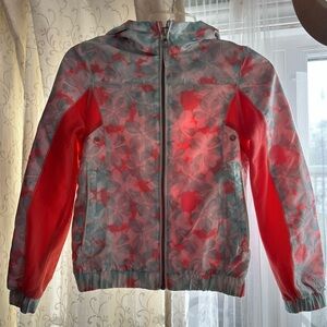 London Fog Kids Raincoat with Teal and Coral Floral Design